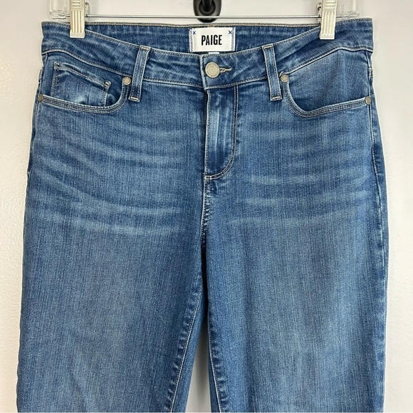 PAIGE Skyline Boot Cut Cropped Blue Denim Jeans Size 28 - Picture 2 of 9